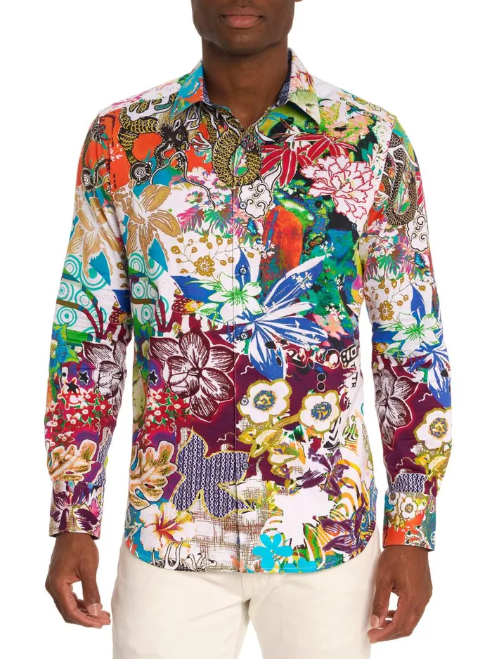 Men Robert Graham Button Down Shirts AFTERMATH LONG SLEEVE BUTTON DOWN SHIRT MULTI