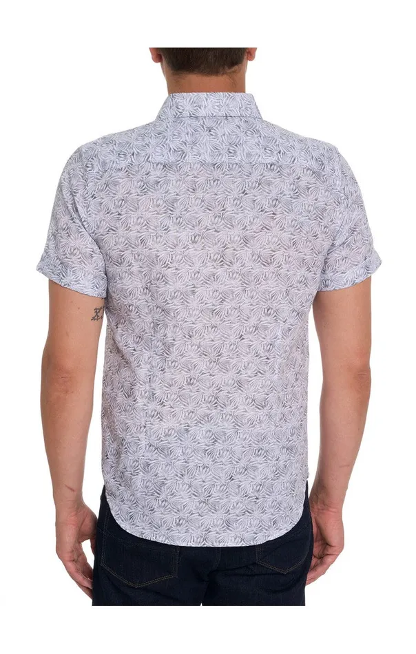 Men Robert Graham Button Down Shirts CAFFREY SHORT SLEEVE BUTTON DOWN SHIRT GREY