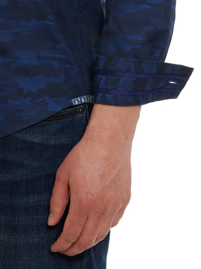 Men Robert Graham Button Down Shirts CAINS LONG SLEEVE BUTTON DOWN SHIRT NAVY