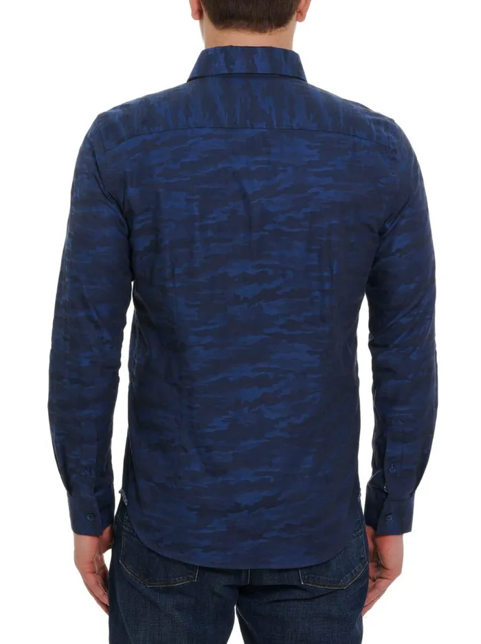 Men Robert Graham Button Down Shirts CAINS LONG SLEEVE BUTTON DOWN SHIRT NAVY