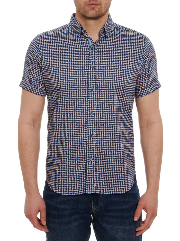 Men Robert Graham Button Down Shirts FINNEGAN SHORT SLEEVE BUTTON DOWN SHIRT MULTI Men Robert Graham Button Down Shirts FINNEGAN SHORT SLEEVE BUTTON DOWN SHIRT MULTI