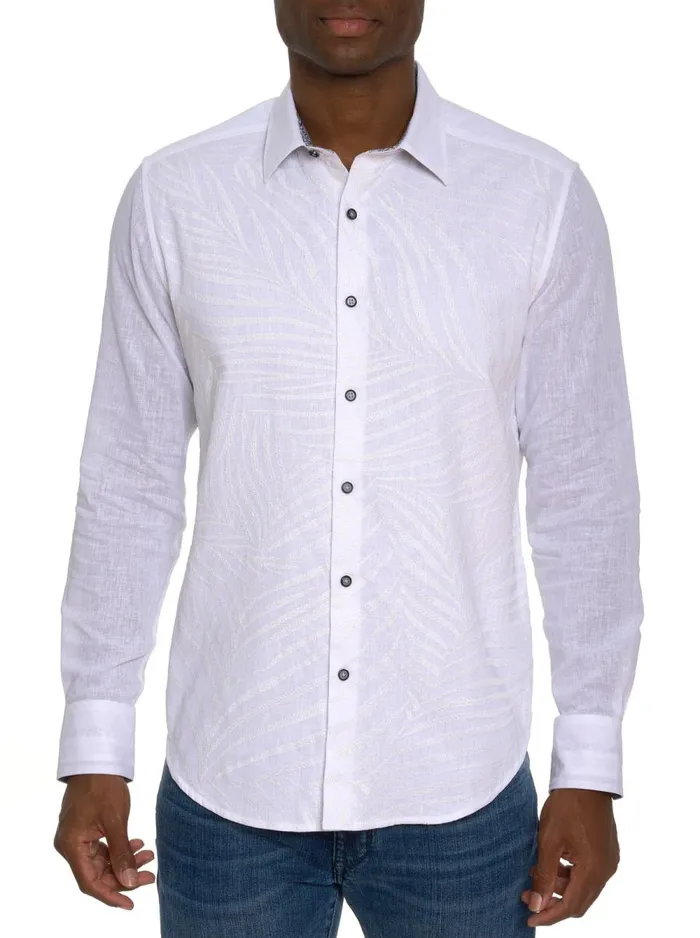 Men Robert Graham Button Down Shirts GRAND PALMS LONG SLEEVE BUTTON DOWN SHIRT WHITE