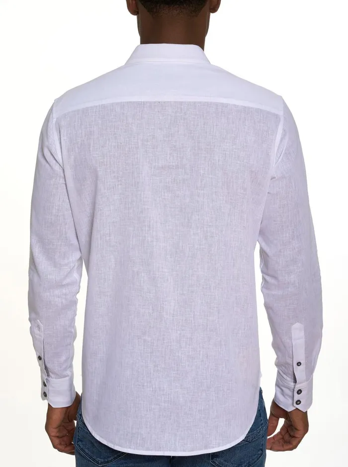 Men Robert Graham Button Down Shirts GRAND PALMS LONG SLEEVE BUTTON DOWN SHIRT WHITE
