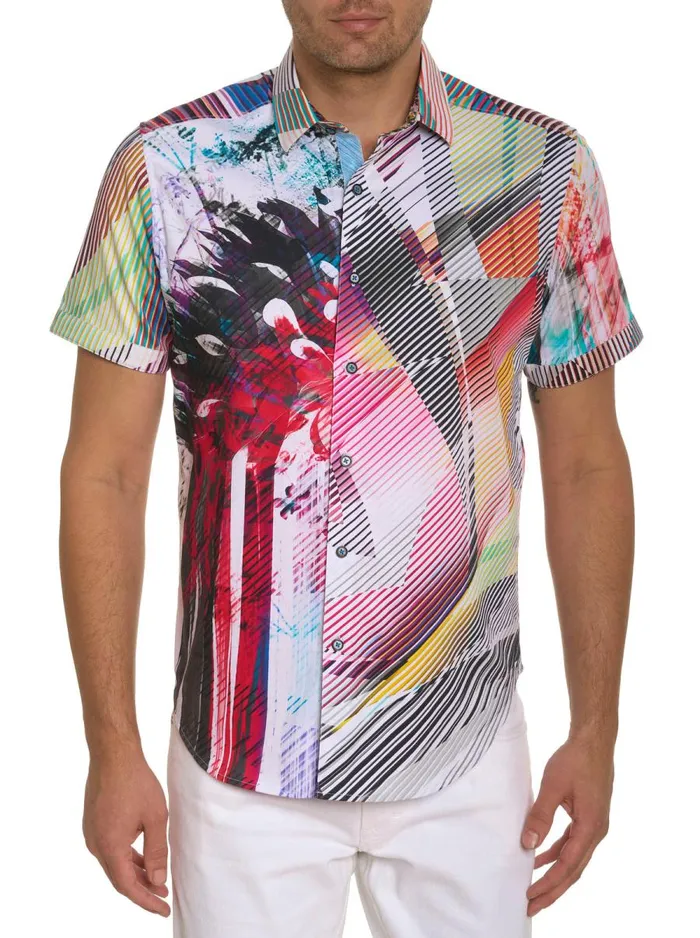 Men Robert Graham Button Down Shirts LENTICULAR SHORT SLEEVE BUTTON DOWN SHIRT MULTI Men Robert Graham Button Down Shirts LENTICULAR SHORT SLEEVE BUTTON DOWN SHIRT MULTI