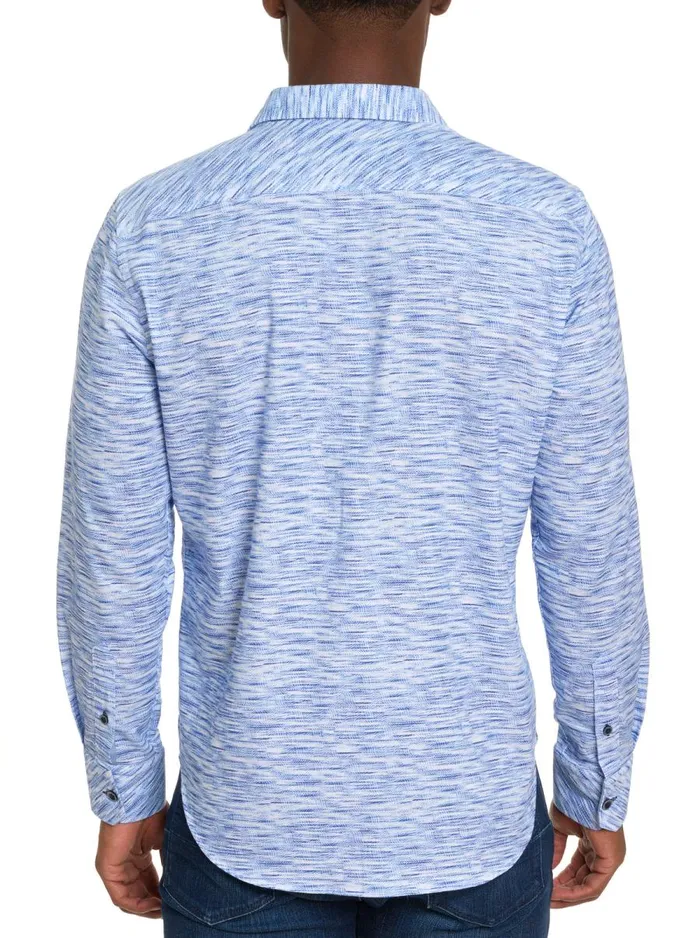 Men Robert Graham Button Down Shirts LIGHT YEAR LONG SLEEVE BUTTON DOWN SHIRT BLUE