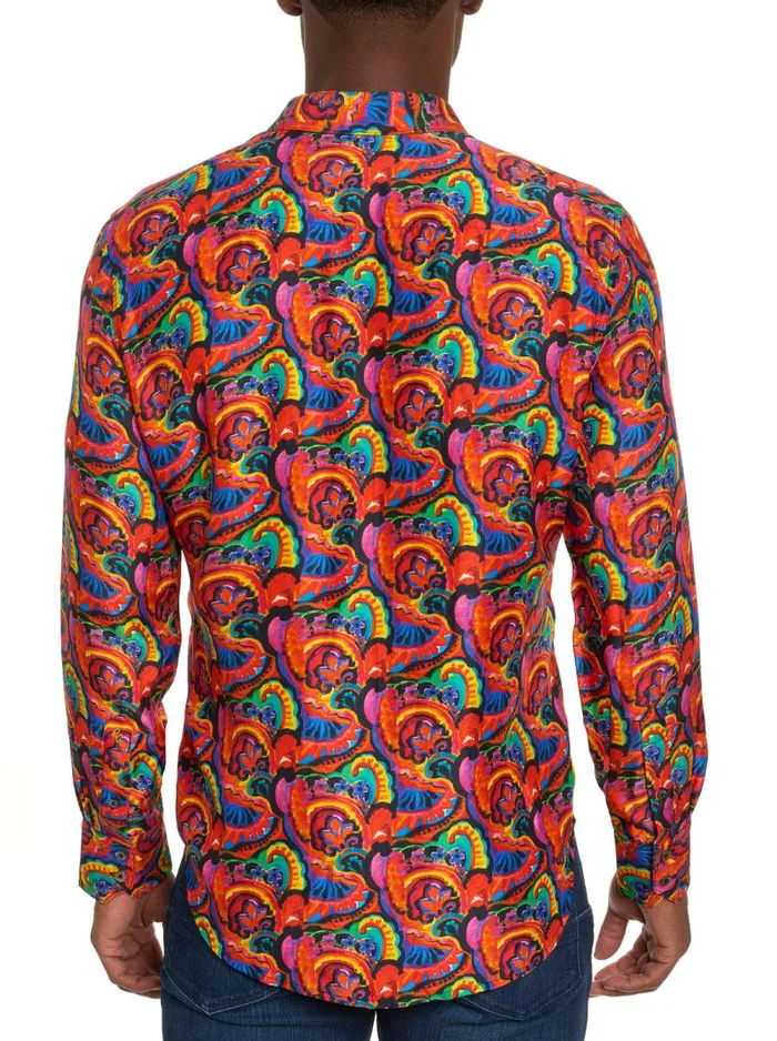 Men Robert Graham Button Down Shirts LIMITED EDITION INTERWOVEN NEON LONG SLEEVE BUTTON DOWN SHIRT MULTI