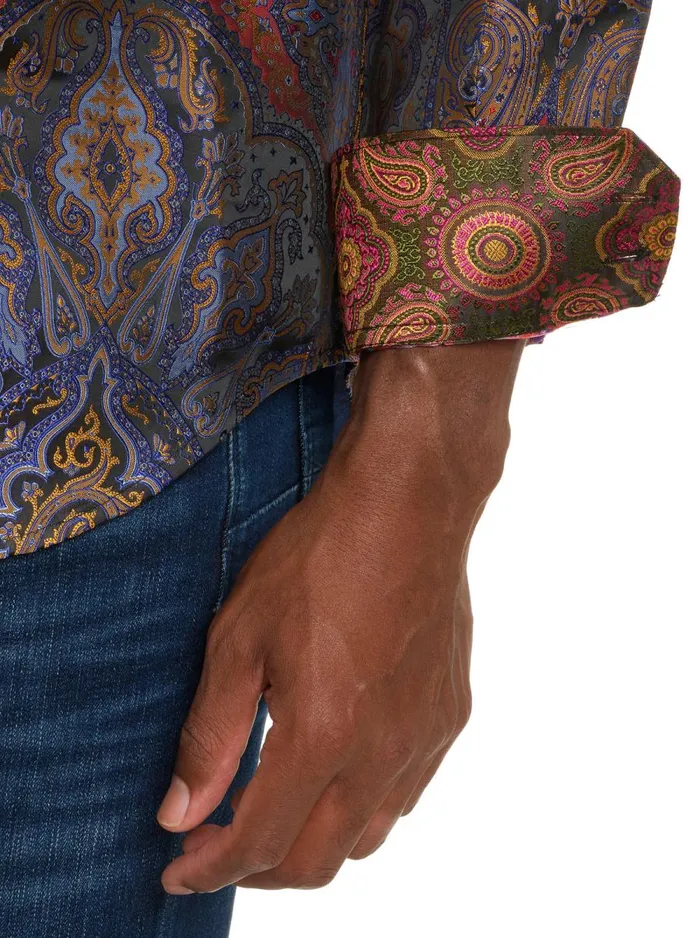 Men Robert Graham Button Down Shirts LIMITED EDITION SOLAR OUTBURST LONG SLEEVE BUTTON DOWN SHIRT MULTI