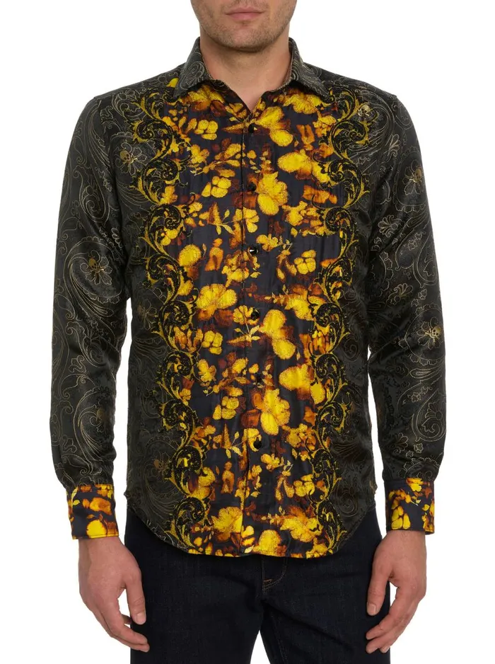 Men Robert Graham Button Down Shirts LIMITED EDITION THE CLINT LONG SLEEVE BUTTON DOWN SHIRT BLACK Men Robert Graham Button Down Shirts LIMITED EDITION THE CLINT LONG SLEEVE BUTTON DOWN SHIRT BLACK