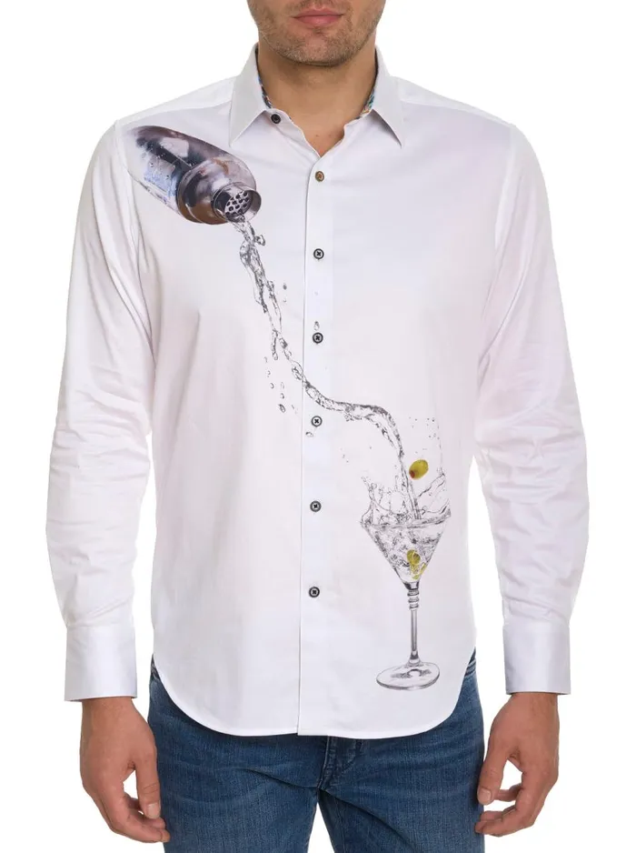 Men Robert Graham Button Down Shirts MOXY LONG SLEEVE BUTTON DOWN SHIRT WHITE