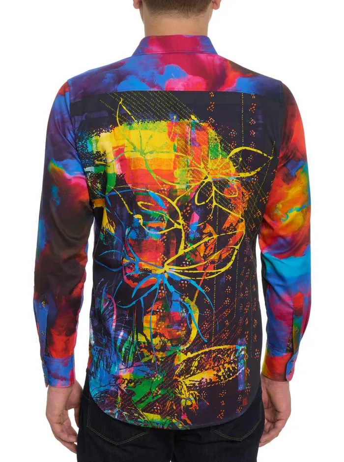 Men Robert Graham Button Down Shirts NEON NERVES LONG SLEEVE BUTTON DOWN SHIRT MULTI Men Robert Graham Button Down Shirts NEON NERVES LONG SLEEVE BUTTON DOWN SHIRT MULTI