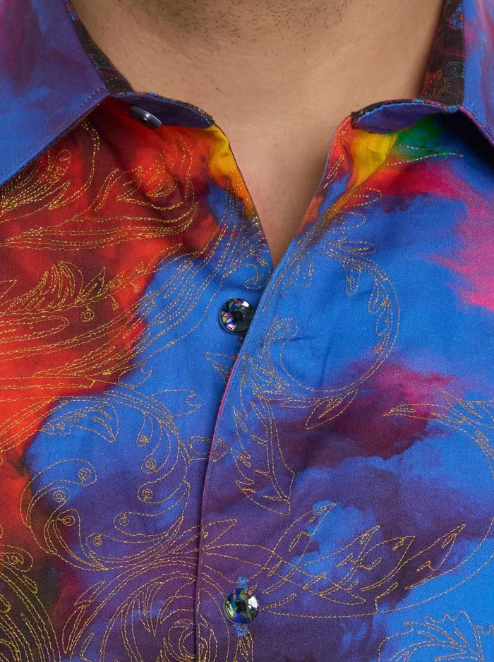 Men Robert Graham Button Down Shirts NEON NERVES LONG SLEEVE BUTTON DOWN SHIRT MULTI