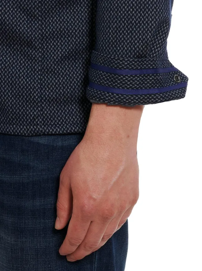 Men Robert Graham Button Down Shirts NIXON LONG SLEEVE OVER SHIRT NAVY