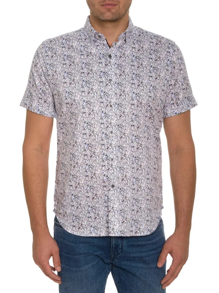 Men Robert Graham Button Down Shirts PAINTED FACES SHORT SLEEVE BUTTON DOWN MULTI Men Robert Graham Button Down Shirts PAINTED FACES SHORT SLEEVE BUTTON DOWN MULTI