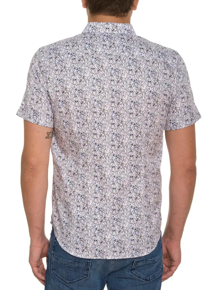 Men Robert Graham Button Down Shirts PAINTED FACES SHORT SLEEVE BUTTON DOWN MULTI