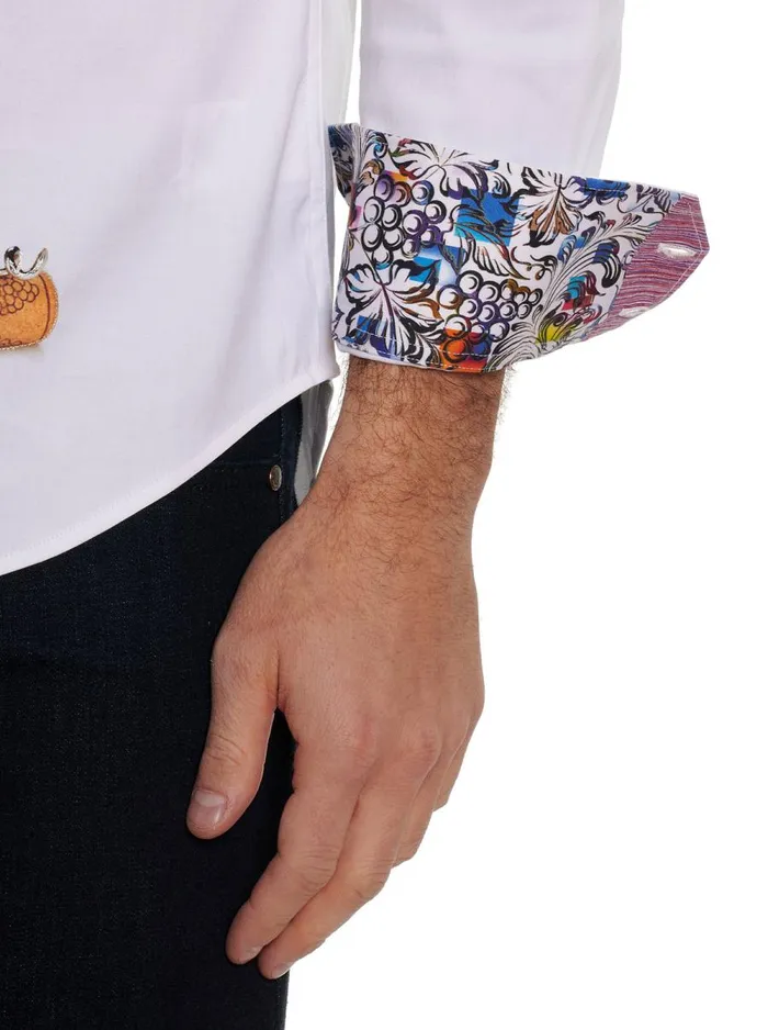 Men Robert Graham Button Down Shirts PINOT NOIR 2 LONG SLEEVE BUTTON DOWN SHIRT WHITE
