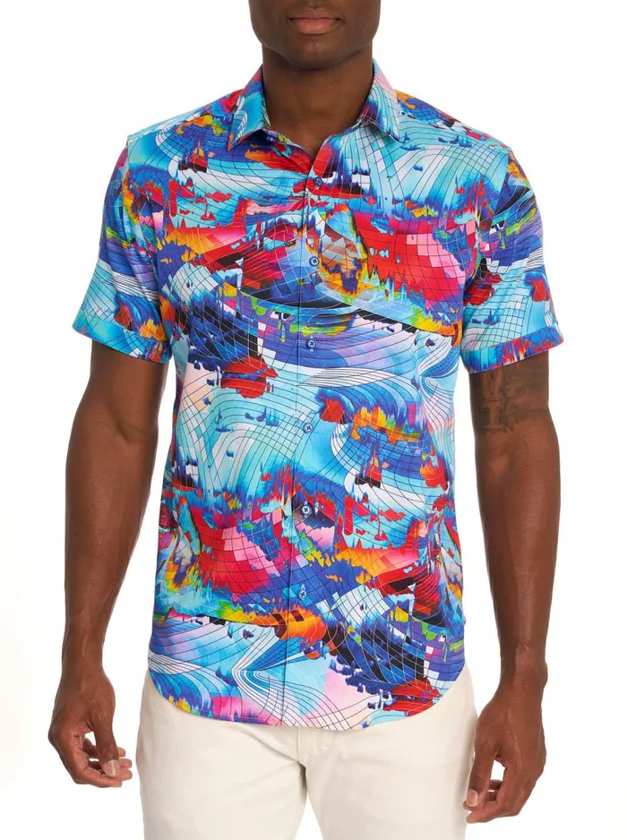 Men Robert Graham Button Down Shirts SPEEDBALL SHORT SLEEVE BUTTON DOWN SHIRT MULTI Men Robert Graham Button Down Shirts SPEEDBALL SHORT SLEEVE BUTTON DOWN SHIRT MULTI