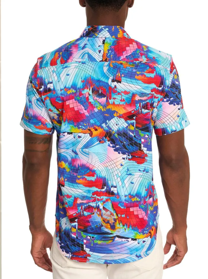 Men Robert Graham Button Down Shirts SPEEDBALL SHORT SLEEVE BUTTON DOWN SHIRT MULTI