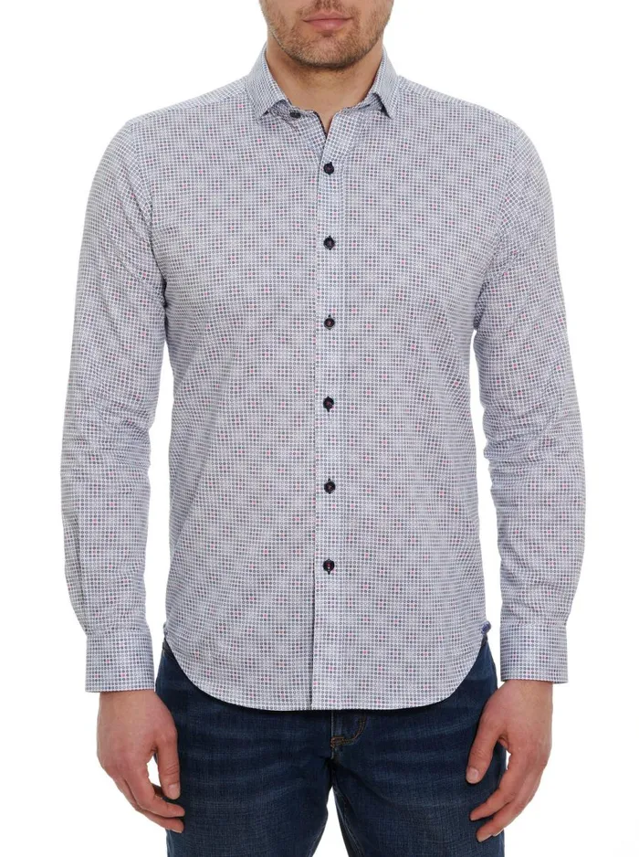 Men Robert Graham Button Down Shirts THOMPSON LONG SLEEVE BUTTON DOWN SHIRT GREY
