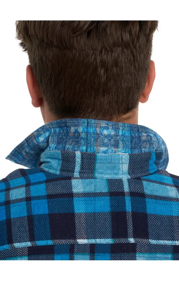 Men Robert Graham Button Down Shirts TREMBLAY REVERSIBLE LONG SLEEVE BUTTON DOWN SHIRT BLUE