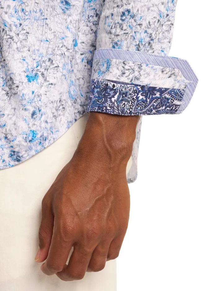 Men Robert Graham Button Down Shirts WALLBANGER LONG SLEEVE BUTTON DOWN SHIRT BLUE