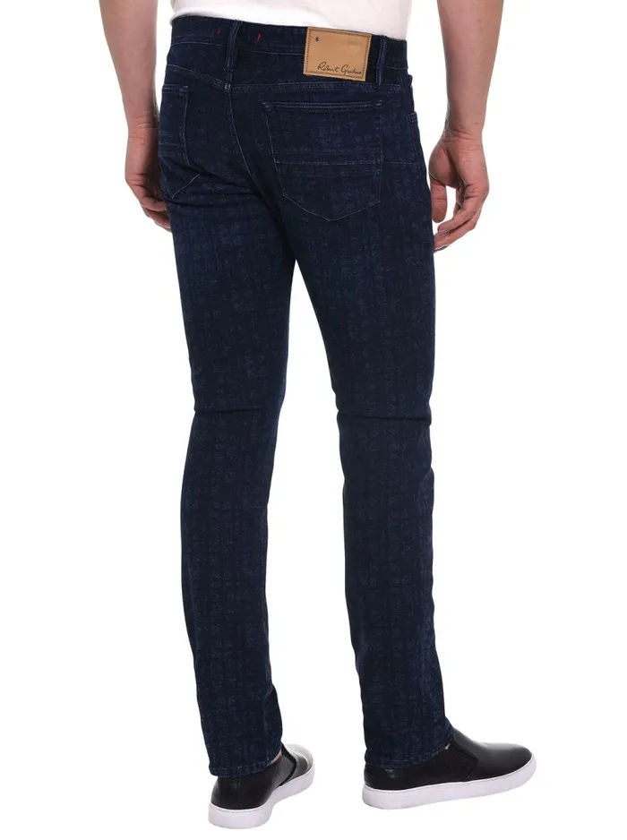 Men Robert Graham Jeans and Pants VALENTE DENIM PANT NAVY