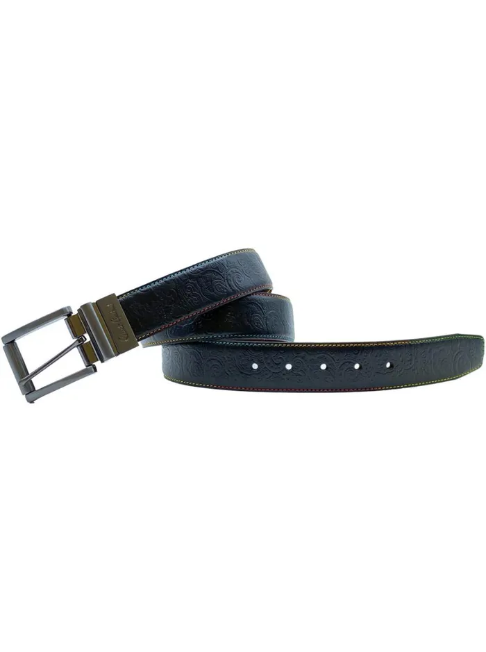 Men Robert Graham Leather Accessories BATTLESTAR REVERSIBLE BELT BLACK