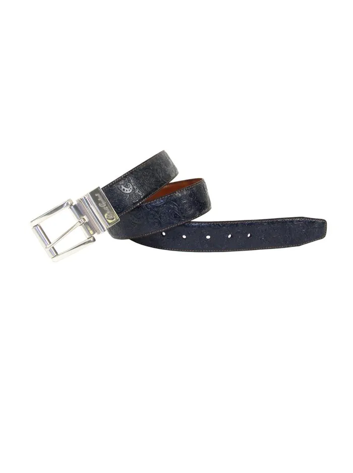 Men Robert Graham Leather Accessories NEWBURY REVERSIBLE BELT NAVY