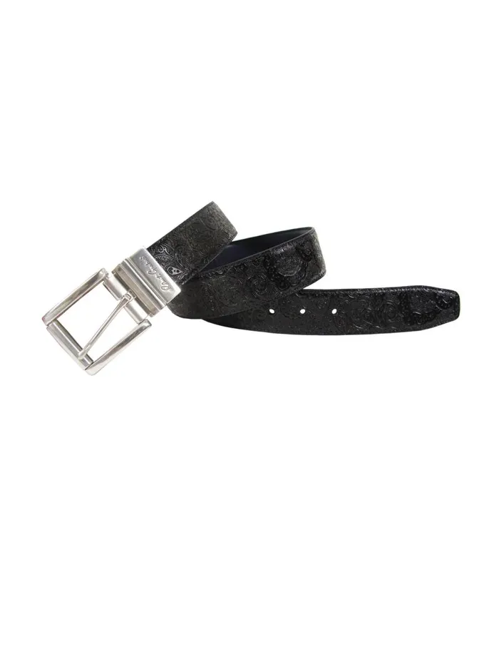 Men Robert Graham Leather Accessories NEWBURY REVERSIBLE BELT NAVY
