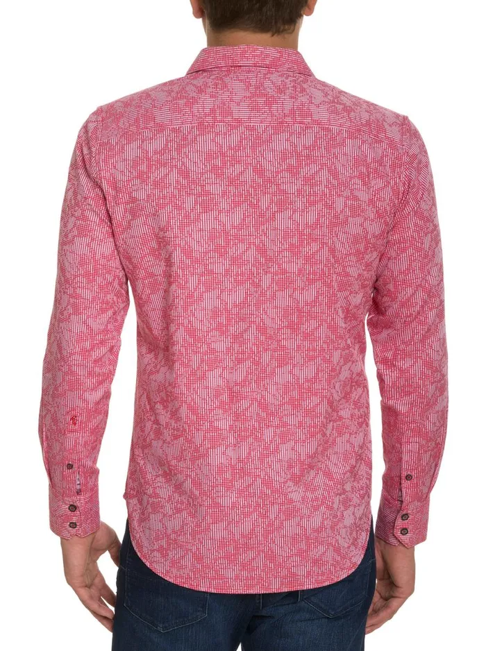 Men Robert Graham Long Sleeve Button Down Shirts ELECTRIC SLIDE LONG SLEEVE BUTTON DOWN SHIRT RED