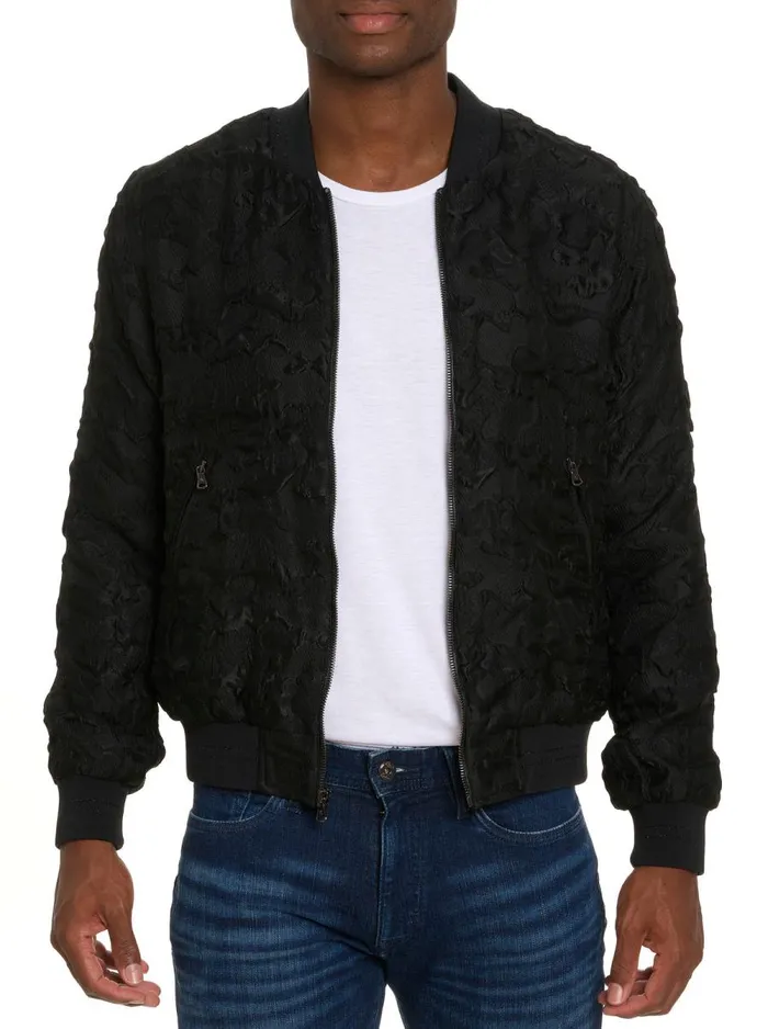 Men Robert Graham Outerwear LIMITED EDITION EBONY IONS BOMBER MULTI