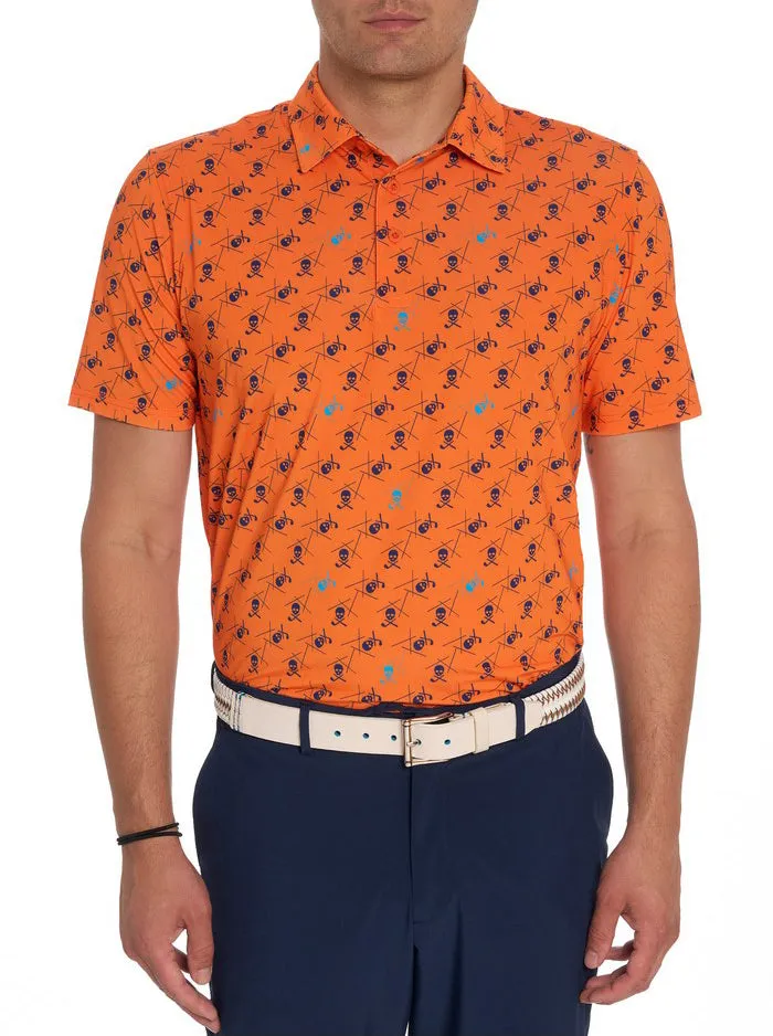Men Robert Graham Polos and TShirts STINGER PERFORMANCE POLO ORANGE