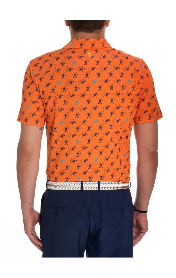 Men Robert Graham Polos and TShirts STINGER PERFORMANCE POLO ORANGE