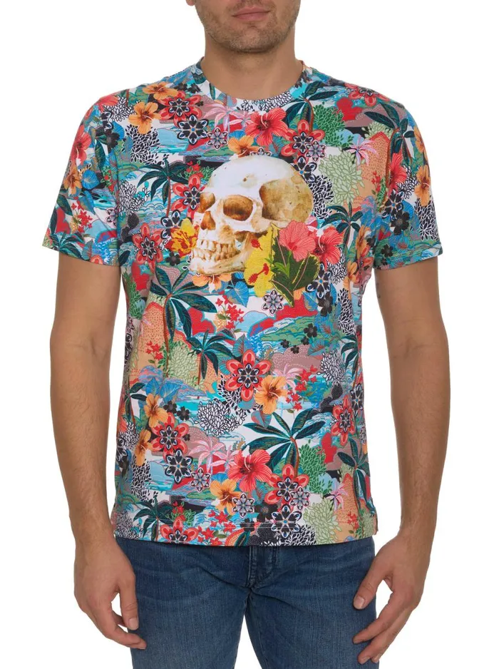 Men Robert Graham Polos and TShirts TROPICAL SKULL GRAPHIC TSHIRT MULTI