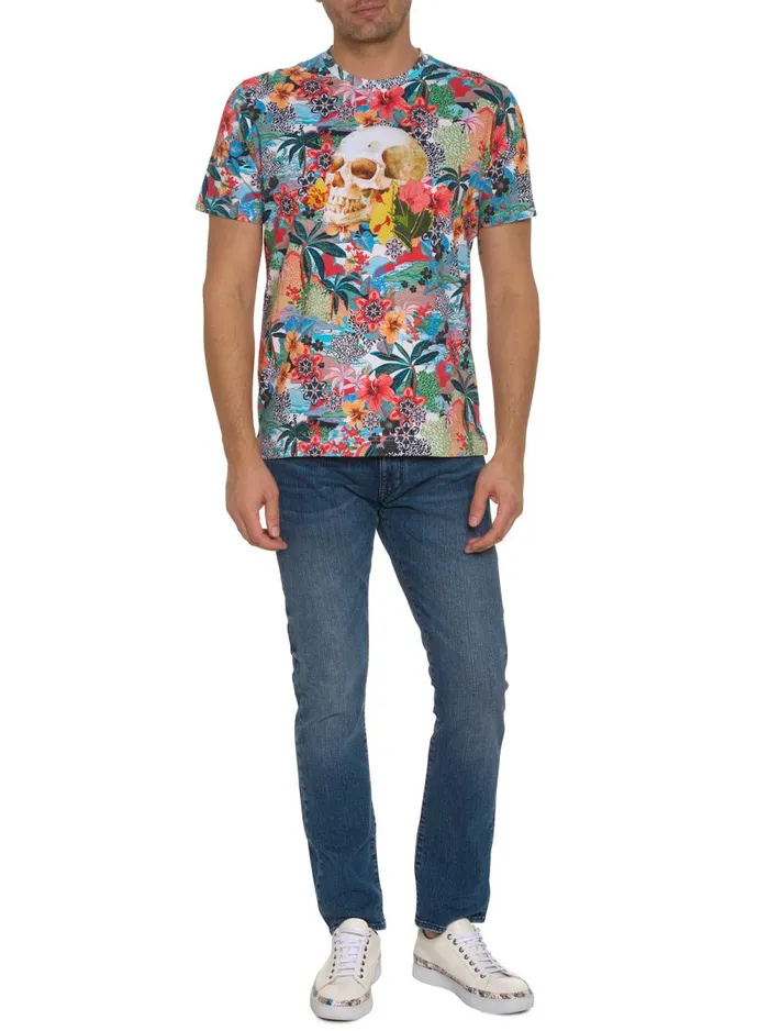 Men Robert Graham Polos and TShirts TROPICAL SKULL GRAPHIC TSHIRT MULTI