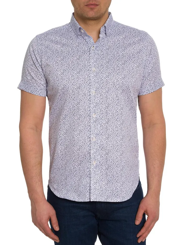 Men Robert Graham Short Sleeve Button Down Shirts BELL FLOWER SHORT SLEEVE BUTTON DOWN SHIRT NAVY Men Robert Graham Short Sleeve Button Down Shirts BELL FLOWER SHORT SLEEVE BUTTON DOWN SHIRT NAVY
