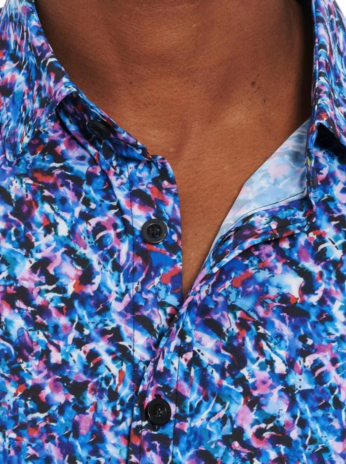 Men Robert Graham Short Sleeve Button Down Shirts EXTRASOLAR PERFORMANCE SHORT SLEEVE KNIT MULTI