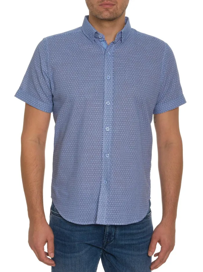 Men Robert Graham Short Sleeve Button Down Shirts FARINA SHORT SLEEVE BUTTON DOWN BLUE Men Robert Graham Short Sleeve Button Down Shirts FARINA SHORT SLEEVE BUTTON DOWN BLUE