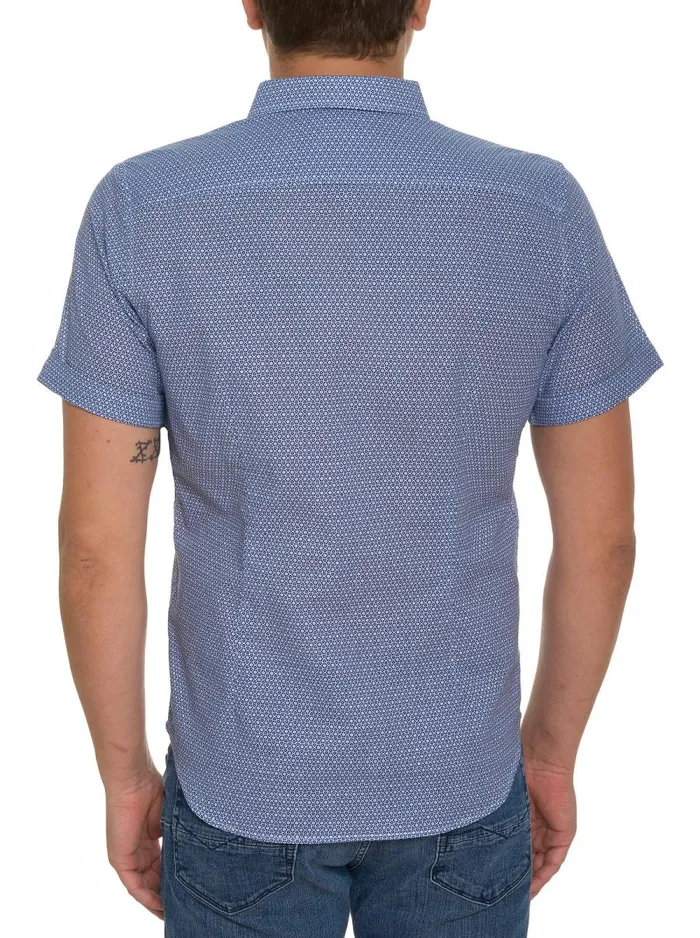 Men Robert Graham Short Sleeve Button Down Shirts FARINA SHORT SLEEVE BUTTON DOWN BLUE