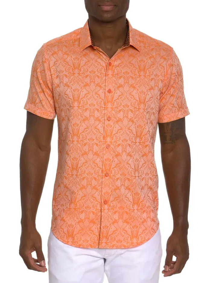 Men Robert Graham Short Sleeve Button Down Shirts HIGHLAND SHORT SLEEVE BUTTON DOWN SHIRT ORANGE Men Robert Graham Short Sleeve Button Down Shirts HIGHLAND SHORT SLEEVE BUTTON DOWN SHIRT ORANGE