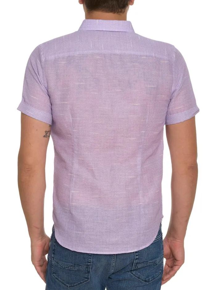 Men Robert Graham Short Sleeve Button Down Shirts SLOAN SHORT SLEEVE BUTTON DOWN SHIRT LAVENDER