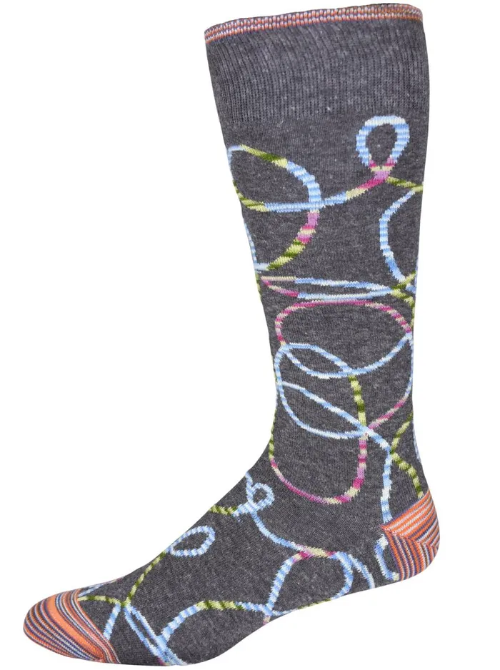 Men Robert Graham Socks STREISAND SOCKS CHARCOAL