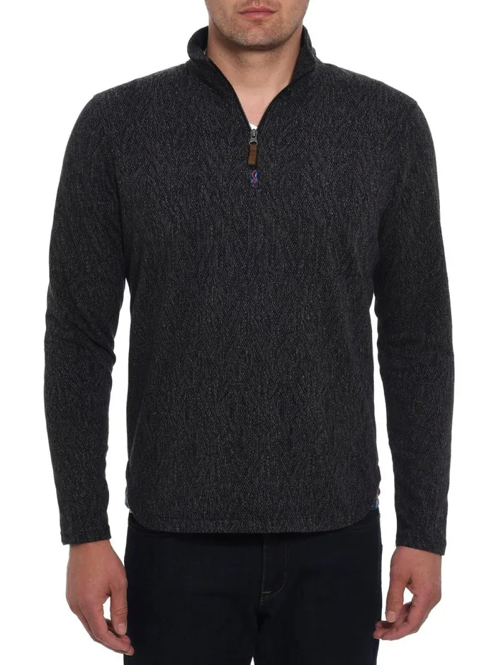 Men Robert Graham Sweaters and Knits COSMIC LONG SLEEVE KNIT CHARCOAL