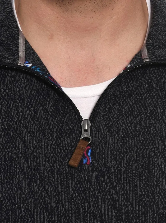 Men Robert Graham Sweaters and Knits COSMIC LONG SLEEVE KNIT CHARCOAL