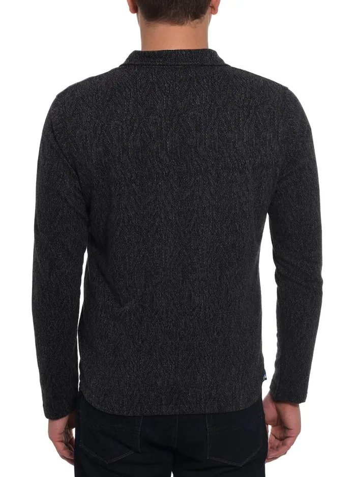 Men Robert Graham Sweaters and Knits COSMIC LONG SLEEVE KNIT CHARCOAL