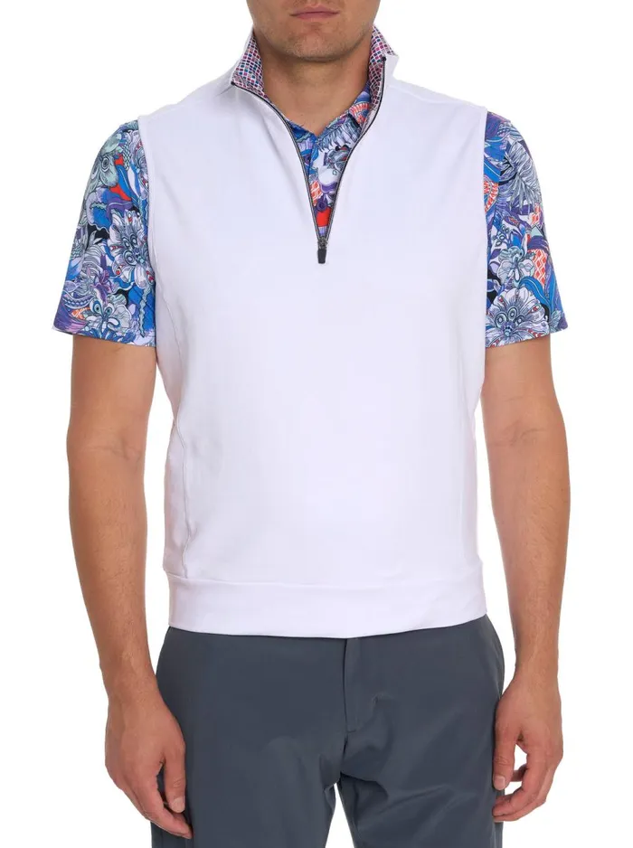 Men Robert Graham Sweaters and Knits STILES PERFORMANCE VEST WHITE