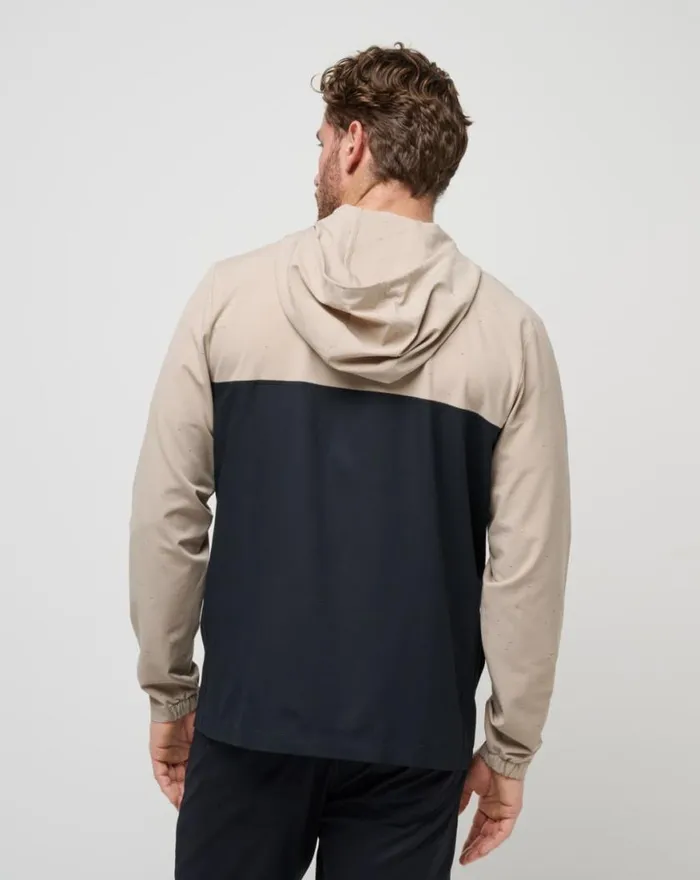 Men ROCKY SHORE QUARTER ZIP HOODIE Oxford Tan TravisMathew Hoodies and Sweatshirts