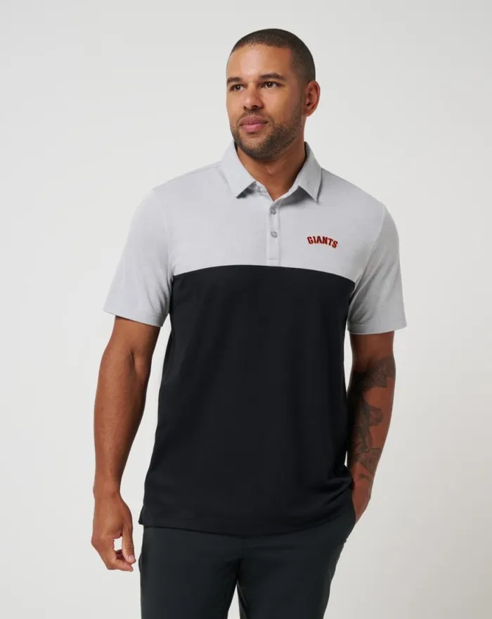 Men SAN FRANCISCO GIANTS HOME RUN LEADER POLO Heather Greyblack TravisMathew Polos