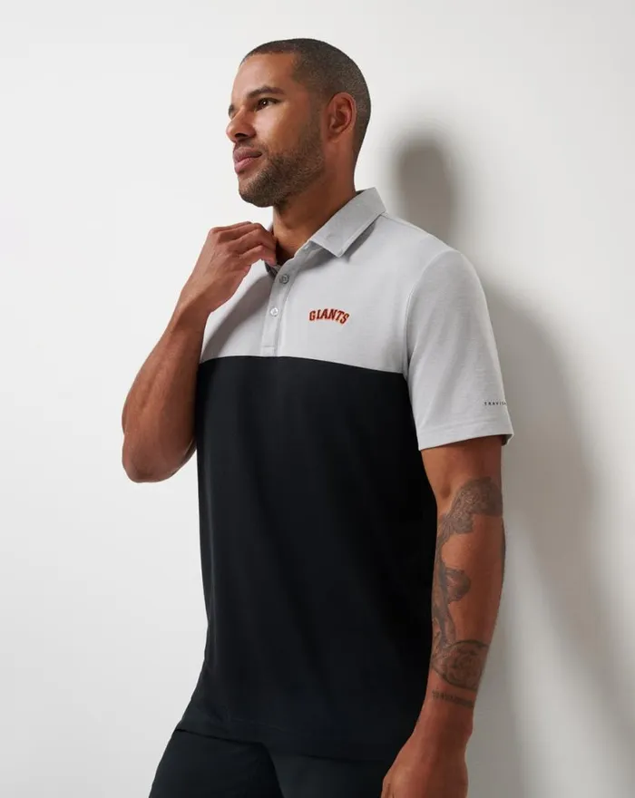 Men SAN FRANCISCO GIANTS HOME RUN LEADER POLO Heather Greyblack TravisMathew Polos
