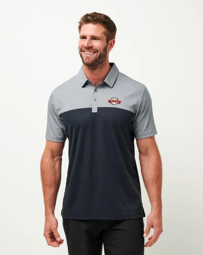 Men SAN FRANCISCO GIANTS THE RUDDS 20 POLO Blackheather Grey Black TravisMathew Polos