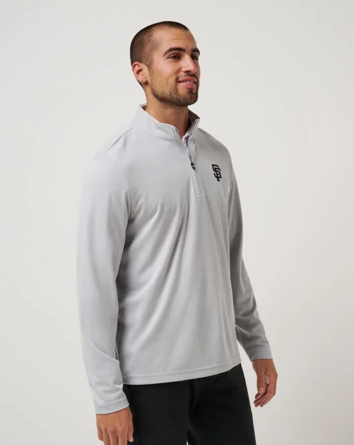 Men SAN FRANCISCO GIANTS TIME TO TAILGATE QUARTER ZIP Heather Grey TravisMathew Quarter Zips